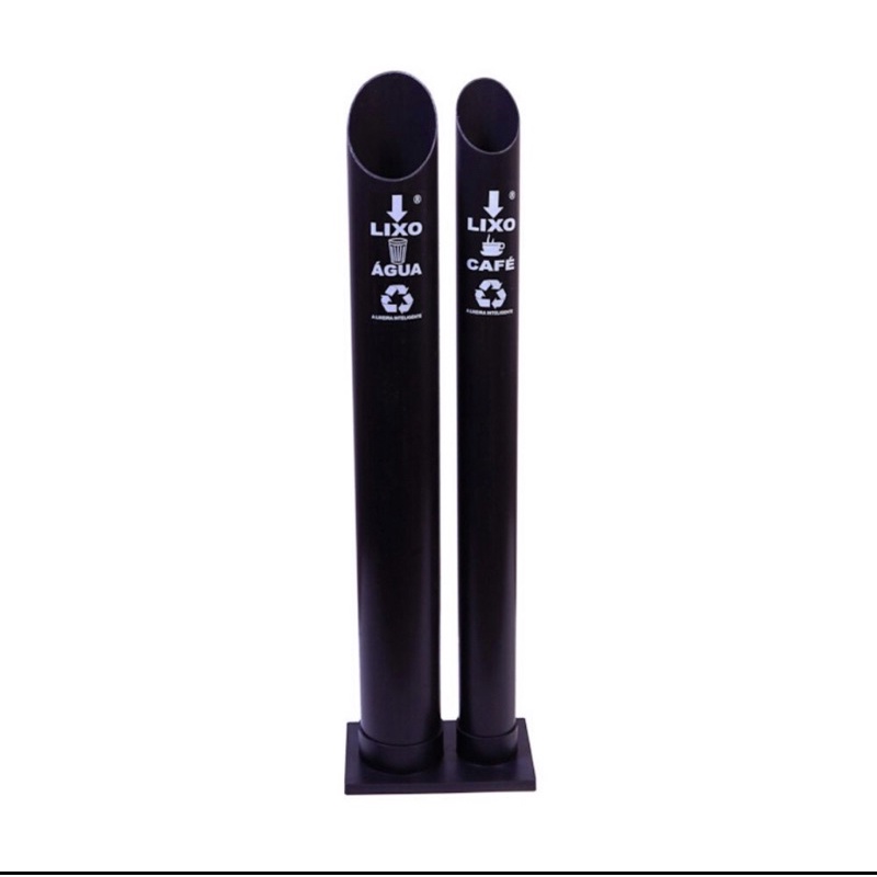 Lixeira para Copos Descart?veis PVC Preto 1 Lixeira para Copos Descartáveis PVC Preto