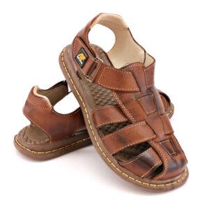 Sandália Couro Masculina Ortopédica