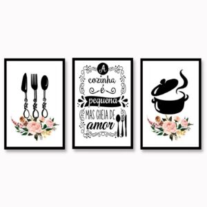 Quadros Decorativos Gourmet 20x30cm - Kit 3