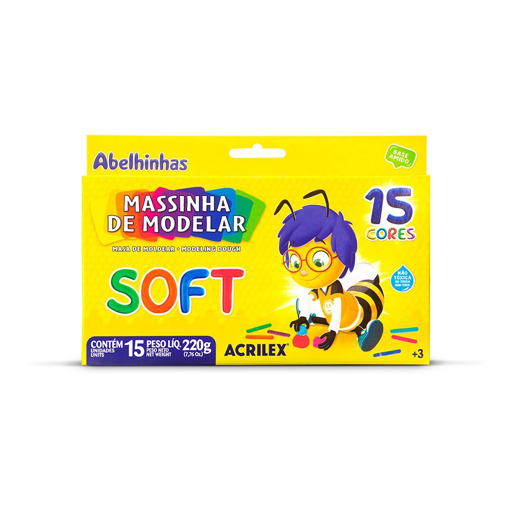 Massa de Modelar Acrilex 15 Cores - 220g 1 Massa de Modelar Acrilex 15 Cores - 220g
