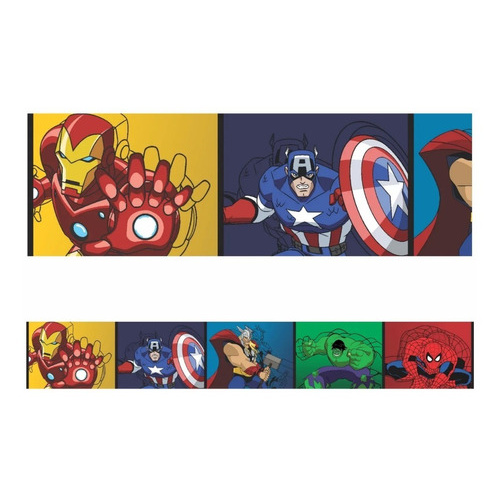 Faixa Adesiva Vingadores - Parede Decorativa Infantil 1 Faixa Adesiva Vingadores - Parede Decorativa Infantil
