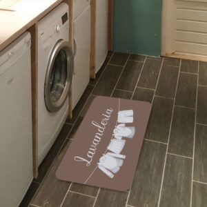 Tapete Lavanderia Antiderrapante Marrom