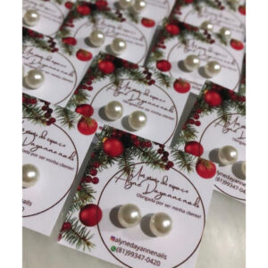 Brincos de Perola Personalizados + Tag Mimo
