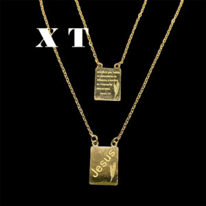 Escapulário Prata Jesus 70cm Aço Inox