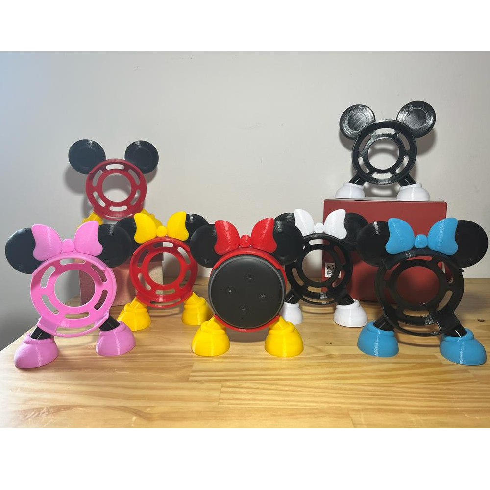 Suporte Alexa Echo Dot 3 Mickey/Minnie (Impress?o 3D) 1 Suporte Alexa Echo Dot 3 Mickey/Minnie (Impressão 3D)