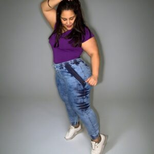 Calça Jeans Jogger Plus Size Feminina