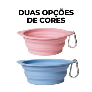 Comedouro Dobrável Portátil Silicone Pet