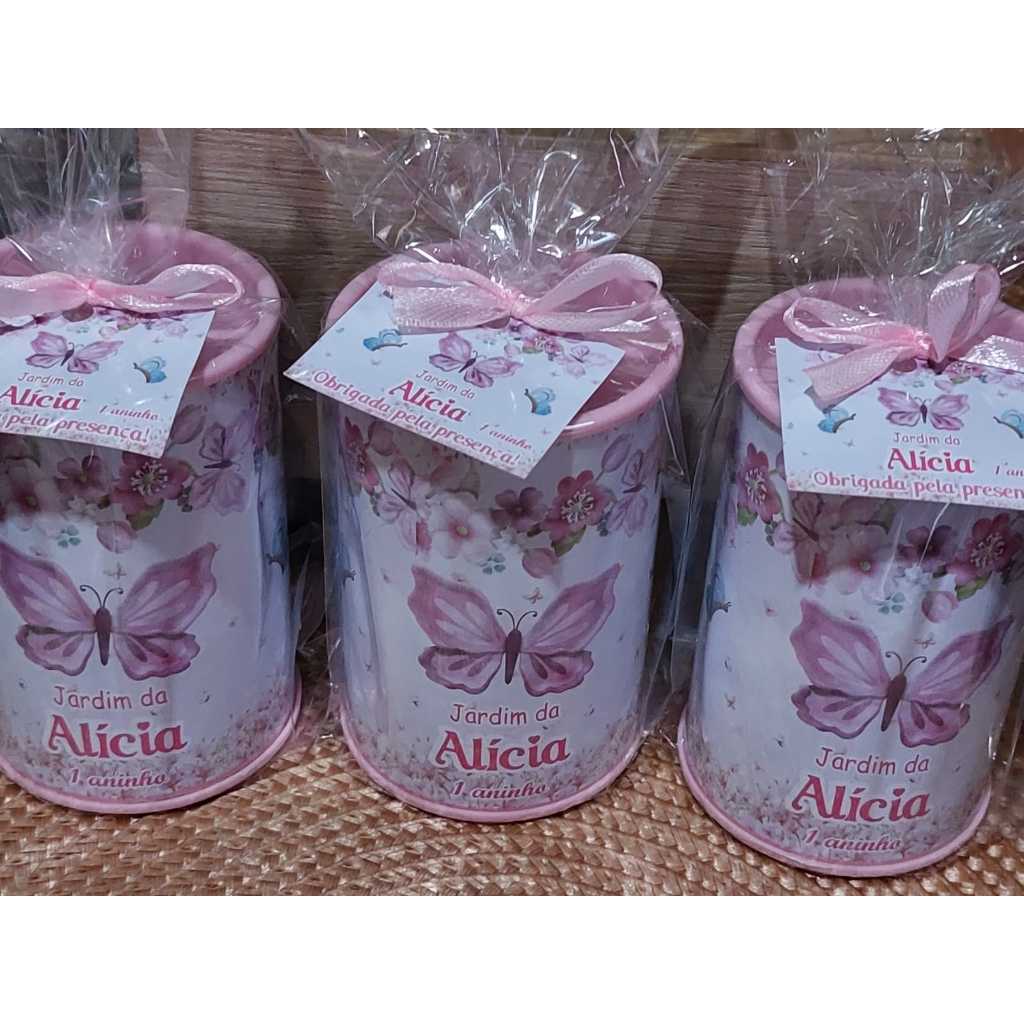Cofre Personalizado Borboletas - Nome e Idade 1 Cofre Personalizado Borboletas - Nome e Idade