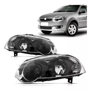 Farol Palio Strada Mascara Cromada Aro Preto