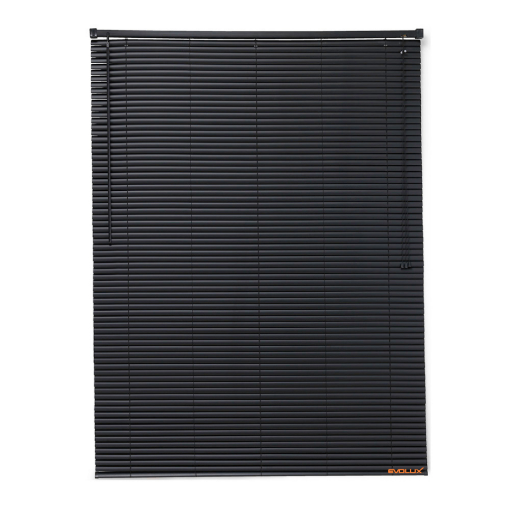 Persiana Horizontal PVC Preta 80/100/120/140/160cm 1 Persiana Horizontal PVC Preta 80/100/120/140/160cm