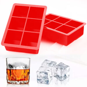 Forma de Gelo Grande Silicone 6 Cubos