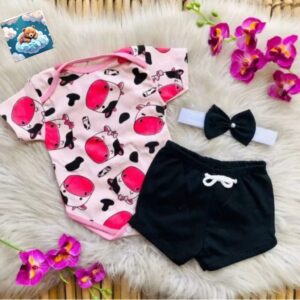 Conjunto bebê menina algodão estampado