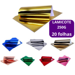 Papel Laminado Lamicote A4 Colorido 20 Folhas