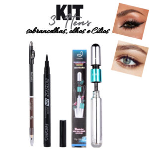 Delineador e Rimel 24h - Kit 3 em 1