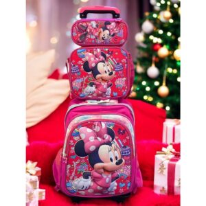 Mochila Rodinhas Infantil Estojo Lancheira Térmica