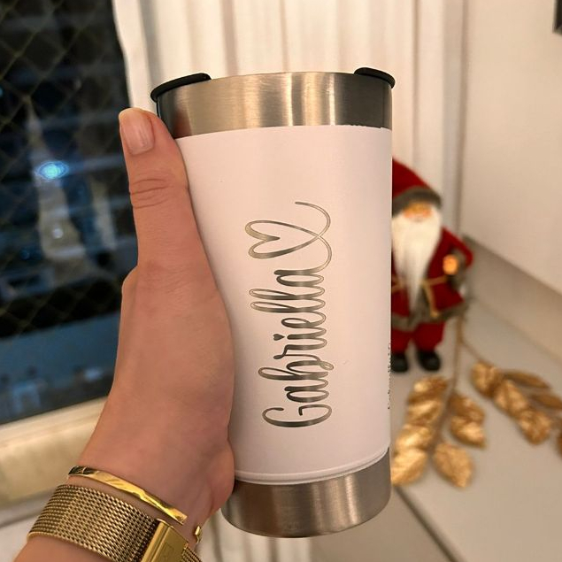 Copo T?rmico Personalizado com Nome e Cora??o 1 Copo Térmico Personalizado com Nome e Coração