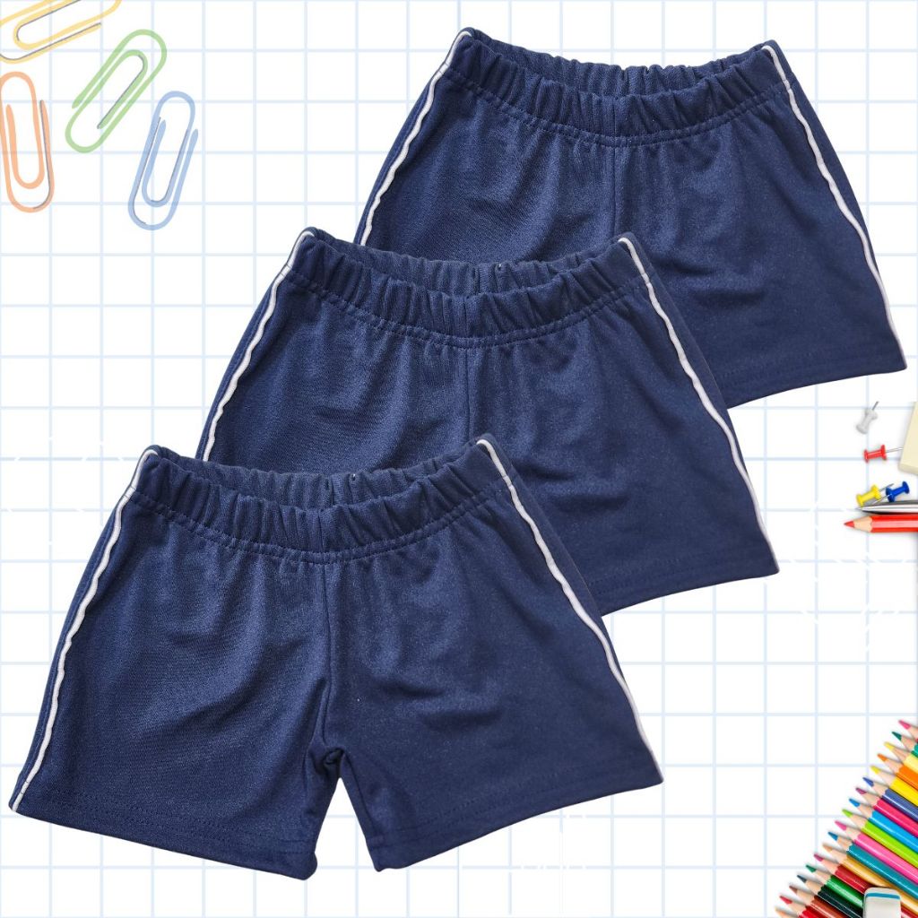 Shorts Escola Beb? Helanca Marinho 1 Shorts Escola Bebê Helanca Marinho