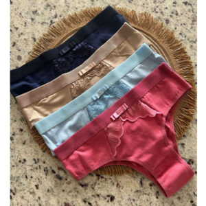 Calcinhas Algodão Renda - Kit Conforto Elegante