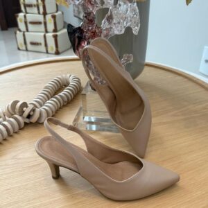 Scarpin Slingback Salto 7cm Verniz Elegante