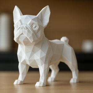 Estátua Bulldog Francês LowPoly 3D