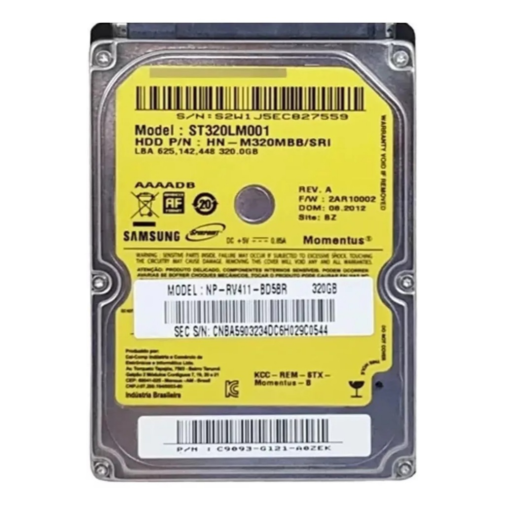 Disco Rígido 320GB 2.5" SSD Interno 1 Disco Rígido 320GB 2.5" SSD Interno