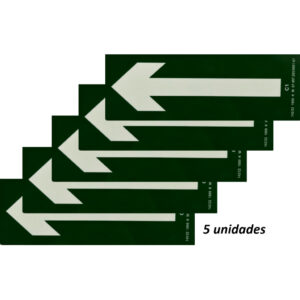 Placas Sinalização Fuga Seta PVC Fotoluminescente