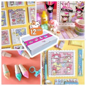 Kit Papelaria Kawaii - 12 Itens Divertidos