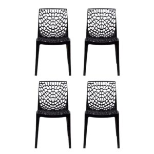 Kit 4 Cadeiras Sala Escritório Gourmet Preto