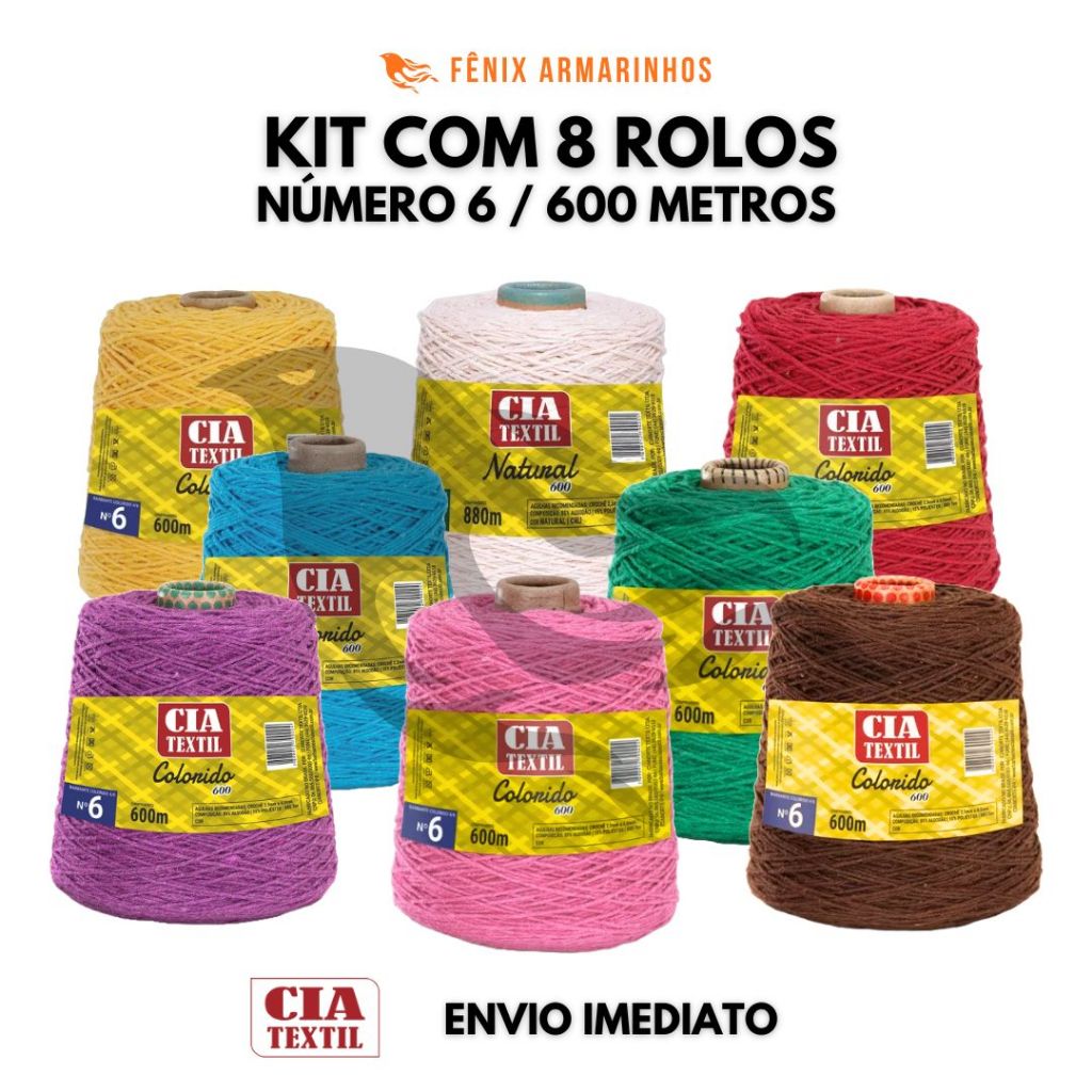 Barbante Cia Textil 6 - 8 Novelos Croch? 1 Barbante Cia Textil 6 - 8 Novelos Crochê