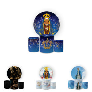 Capas Festivas para Cilindros e Painel Nossa Senhora Aparecida