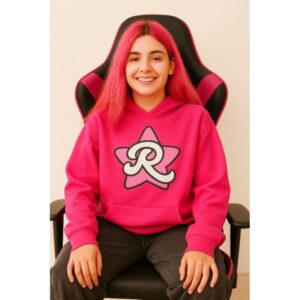 Blusa Moletom Estrelada Pink Emilly Vick