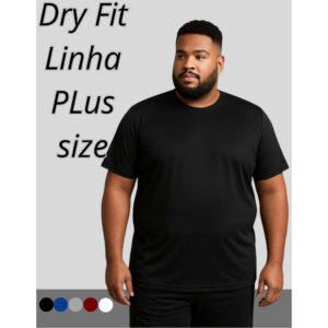 Camiseta Plus Size Masculina Lisa Poliéster