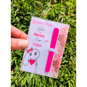 Cartão com Lixa de Unha Rosa - 50 Unidades