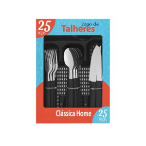Jogo de Talheres Inox 25 Peças Elegante