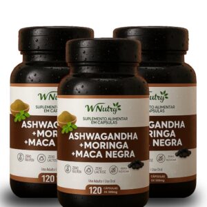 Ashwagandha, Moringa e Maca Negra - 120 Caps