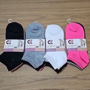 Meias Juvenis 31-35 - 12 Pares Masculina/Feminina