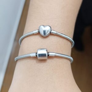 Pulseira Aço Inox Prata Maleável Infantil e Adulto