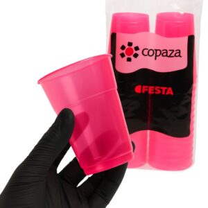 Copo Neon Descartável 300ml Rosa
