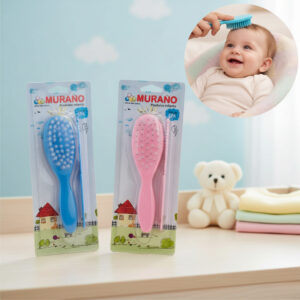 Kit Escova e Pente Infantil Murano Azul/Rosa