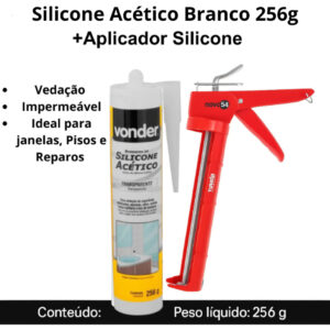 Silicone Acético 256g + Aplicador Vedante