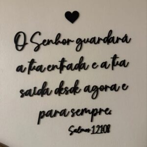 Placa Decorativa Salmo 121 MDF Preto