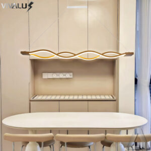 Lustre Pendente Dourado Moderno Espiral