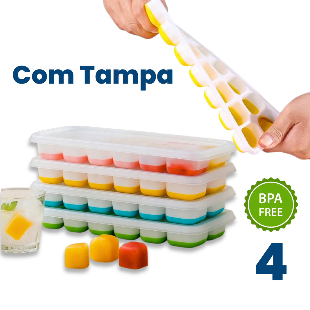 Formas de Gelo Silicone 14 Cubos 1 Formas de Gelo Silicone 14 Cubos