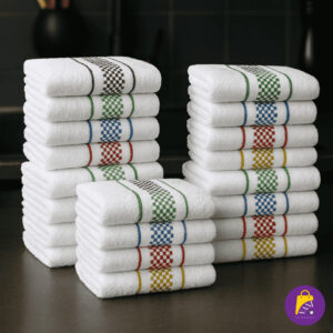 Toalhas de Prato Xadrez Algodão 45x70 (Kit 15)