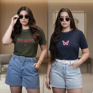 T-Shirts Femininas Estampadas Algodão