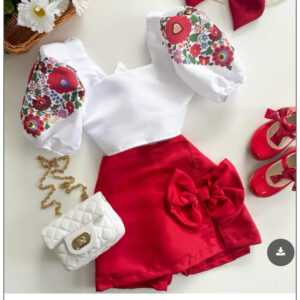 Conjunto Infantil Alfaiataria Estampado Floral
