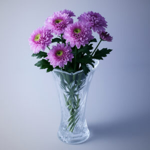 Vaso de Vidro Decorativo Alto Relevo 24cm