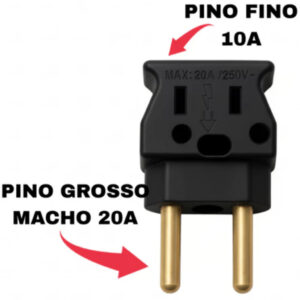 Adaptador Pino Macho 20A Reforçado Bivolt