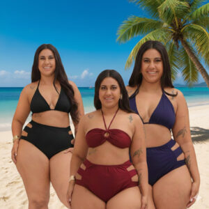 Biquíni Plus Size Cortininha Cintura Alta