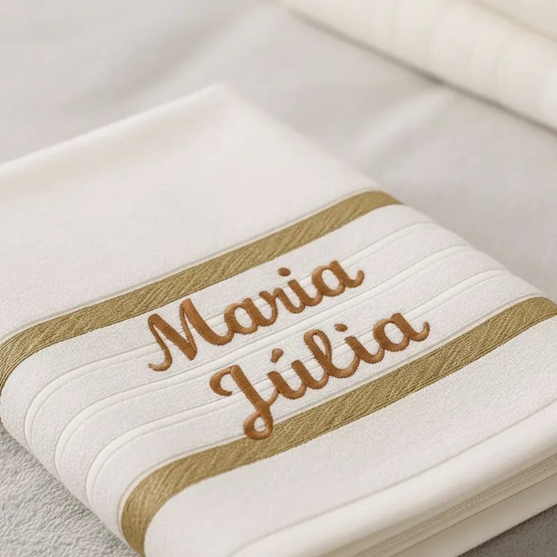 Toalha Personalizada com Nome Bordado Algod?o 1 Toalha Personalizada com Nome Bordado Algodão